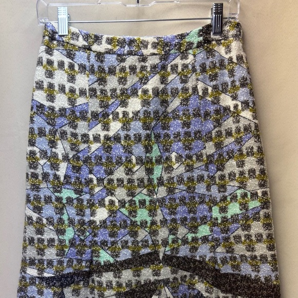 Etcetera Geo Design tweed wool blend women’s skirt front and back pleats size 2 - Picture 3 of 5